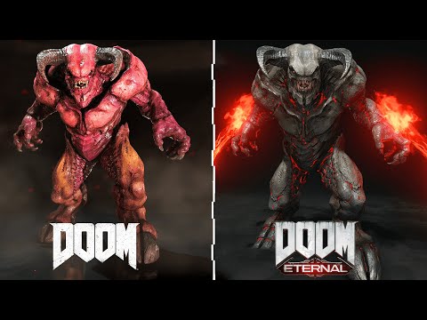 Doom Eternal vs Doom (2016) Monster model comparison [PC MAX 4K60]