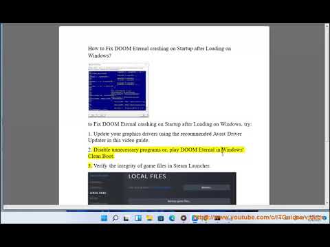 Fix DOOM Eternal crashing on Startup after Loading on Windows 11/10