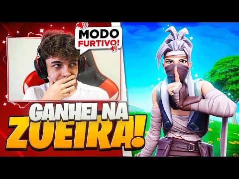 GANHEI UMA PARTIDA AGACHADO NO FORTNITE!!!