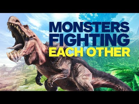 Monsters Fighting Each Other in Monster Hunter World Gameplay (4K)