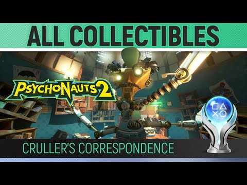 Psychonauts 2 – Cruller's Correspondence – All Collectibles 🏆 Figments, Baggage, Nuggets & Vaults
