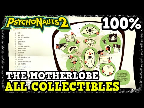 Psychonauts 2 The Motherlobe All Collectible Locations (PSI Cards & Markers, Supply Chests & Keys)