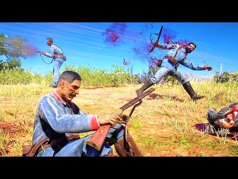 RED DEAD REDEMPTION 2 NPC Wars 82 (Cuban Military vs Del Lobo Gang)