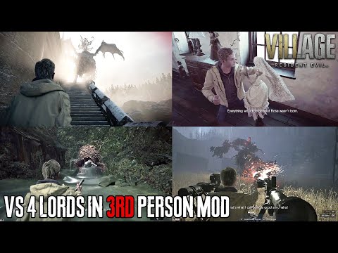 RESIDENT EVIL Village – All The Lords Boss/Bosses Fights in Third Person View (Side POV)