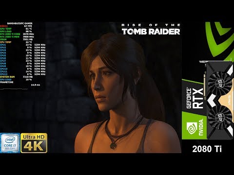 Rise Of The Tomb Raider Very High Settings 4K | RTX 2080 Ti | i7 8700K 5.3GHz