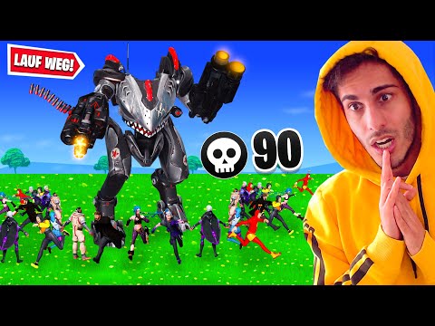 Überlebe SUPER ROBOTER und erhalte 20€ PSN in Fortnite! (0.1% sehr schwer) mit 90 Spieler!