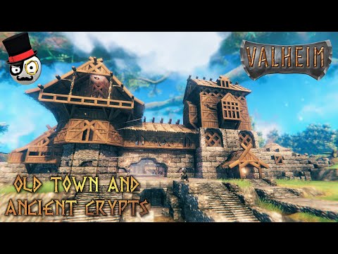 Valheim – Town Build with underground Crypts – Tour and Mansion Speed build