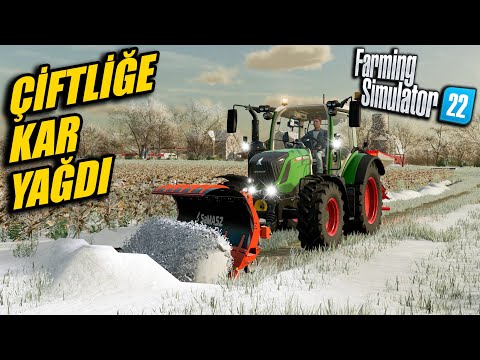 ÇİFTLİĞE KAR YAĞDI // ÇİFTLİĞİN YOLLARINI AÇIYORUZ | FARMING SIMULATOR 22 !!