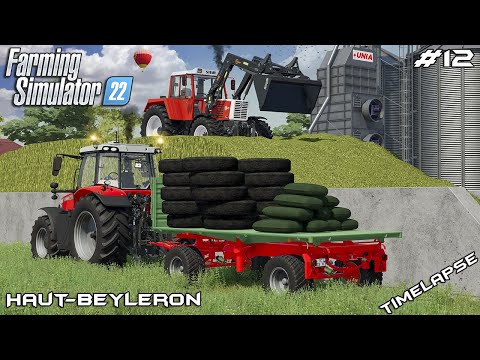 Covering SILAGE bunker & MULCHING | Animals on Haut-Beyleron | Farming Simulator 22 | Episode 12