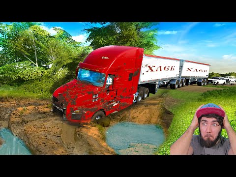 ЗАГНАЛИ ГРУЗОВИК В ГРЯЗЬ – ПРОЕДЕТ? ► Farming Simulator 22 ПО СЕТИ #10
