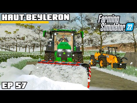 IT'S SNOWING!! CLEAR UP TIME | Farming Simulator 22 – Haut-Beyleron | Episode 57