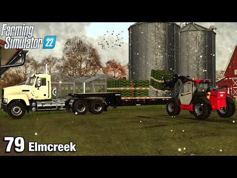 LOADING PALLETS IN THE SNOW  – Farming Simulator 22 FS22 Elmcreek Ep 79