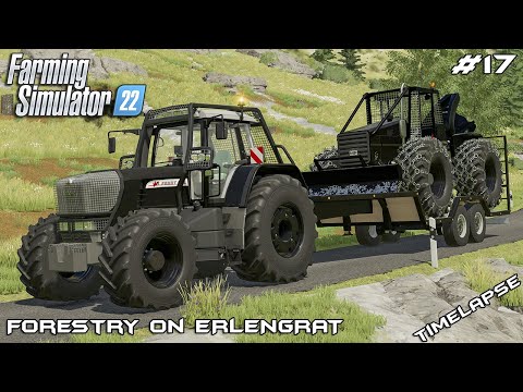 Pulling logs from FOREST with SKIDDER | Forestry on ERLENGRAT | Farming Simulator 22 | Episode 17