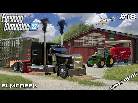 Transporting COWS with Peterbilt 389 and feeding COWS | Elmcreek | Farming Simulator 22 | Episode 18