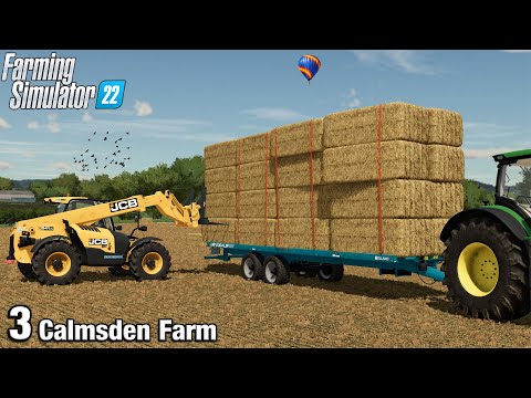 WOW, WE MADE A LOT OF BALES FROM THESE FIELDS!  – Farming Simulator 22 FS22 Calmsden Farm Ep 3