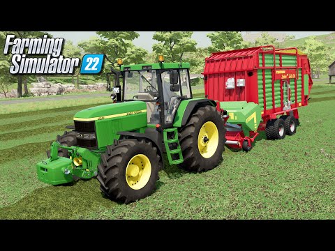 Zbieranie trawy i ugniatanie pryzmy – Farming Simulator 22 | #14