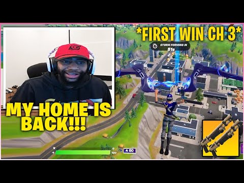DAEQUAN REACTS To TILTED TOWERS BACK & LOVE Fortnite Again After FIRST WIN In Chapter 3!  (FUNNY)