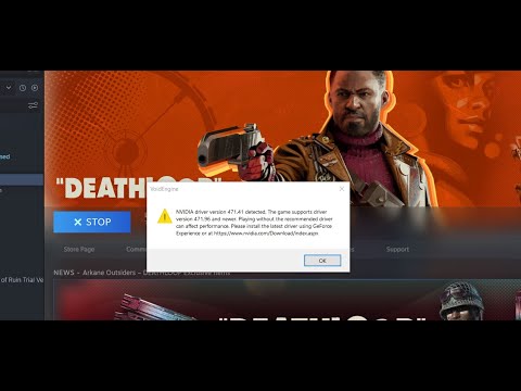 Fix DEATHLOOP Error NVIDIA Driver Version The Game Supports Version 471.96 And Newer