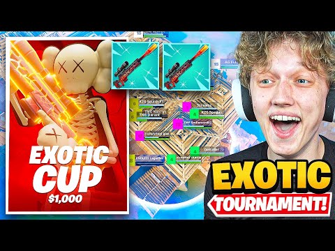 I Hosted an EXOTIC ONLY Tournament for $100 in Fortnite… (best weapons)