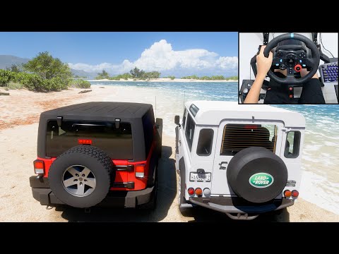 Land Rover Defender 90 & Jeep Wrangler – Forza Horizon 5 | Logitech g29 gameplay