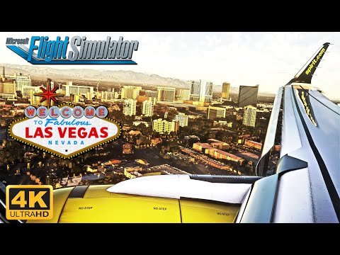 Microsoft Flight Simulator 2020 *ULTRA GRAPHICS A320N Landing In Las Vegas | 4K ULTRA GRAPHICS