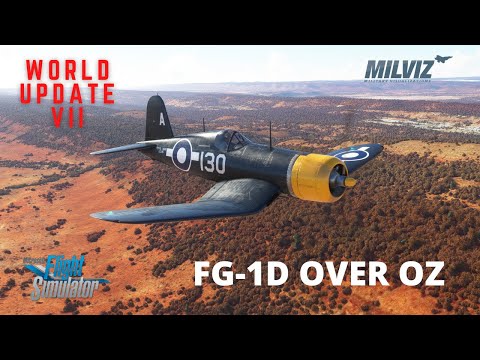 Milviz FG-1D Corsair – Microsoft Flight Simulator World Update VII – Alice Springs, Australia