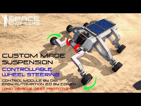 Space Engineers | Steering Wheels on Rotor Suspension