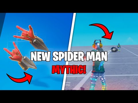 Spider-man Mythic weapon Fortnite Gameplay