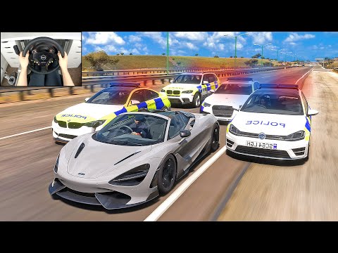 Stealing MCLAREN 720S + Police Chase – Forza Horizon 5 (Steering Wheel + Shifter) Gameplay