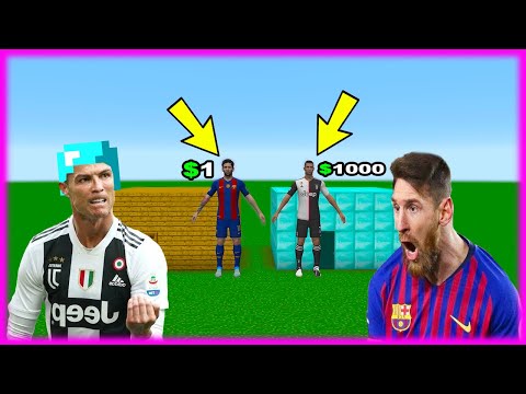 $1000 RONALDO'NUN EVİ VS $1 MESSİ'NİN EVİ! –  Minecraft