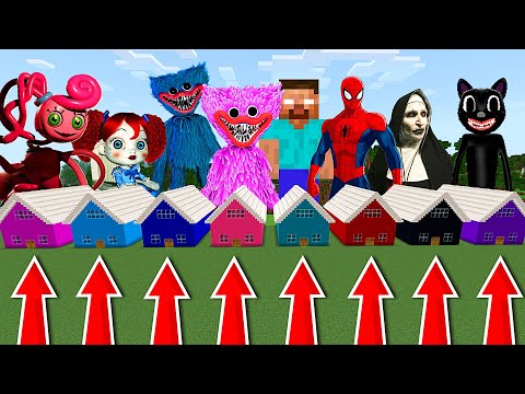 8 CASE în MINECRAFT ! Care e CORECT ? (Mommy Long Legs, Papusa Poppy, Herobrine, Huggy Wuggy)