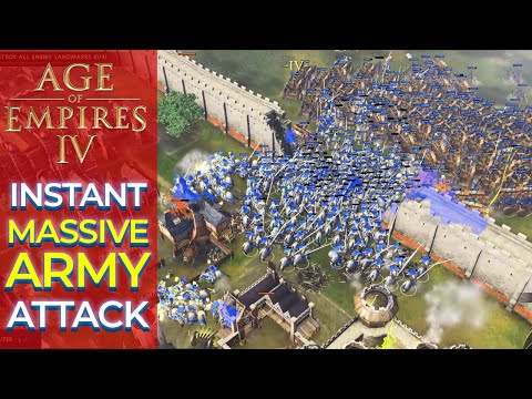 Age of Empires 4 Massive Army Attack | Instant Build Instant Upgrade | 1v1 Hardest Multiplayer Mode