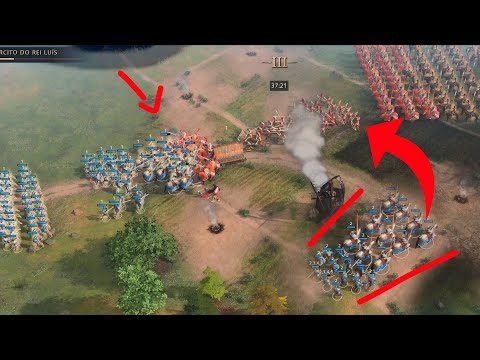 AGE OF EMPIRES 4 – SURPREENDENDO A CAVALARIA FRANCESA! GUERRA GIGANTE!