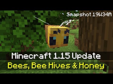 BEES, BEE NESTS & HOW TO TAME A BEE IN MINECRAFT 1.15 (Minecraft 1.15 News – Snapshot Update 19W34A)