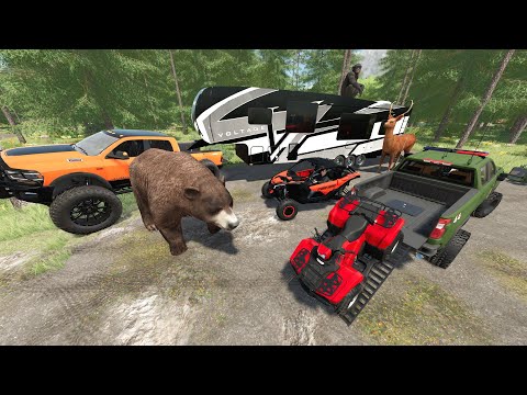 Camper attacked by bears in forest | Farming Simulator 22