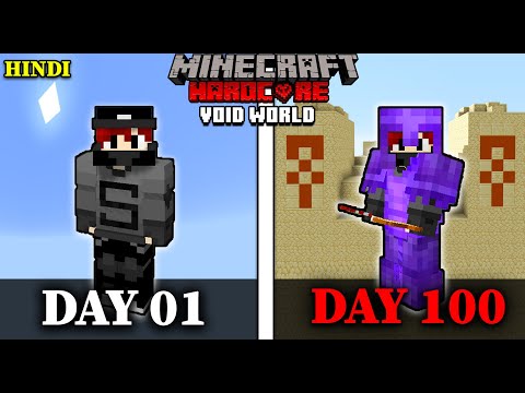 I Survived 100 Days Of Minecraft Hardcore In A Void Only World…