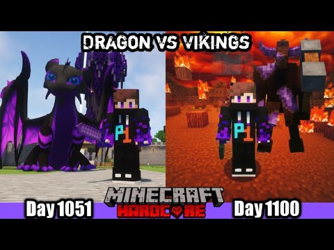I Survived 1100 Days in Dragon vs Vikings in Minecraft Hardcore