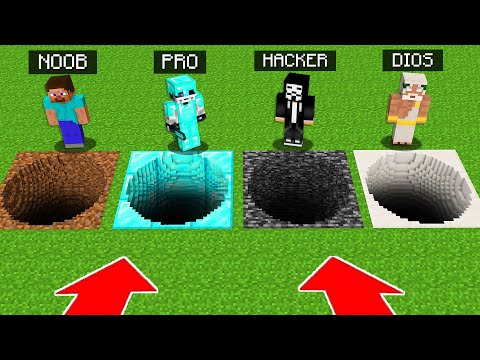 MINECRAFT: ENCONTRAMOS LOS AGUJEROS NOOB VS PRO VS HACKER VS DIOS 😱