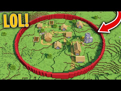MINECRAFT pero NO podemos SALIR del CIRCULO ROJO de la ALDEA! 😱