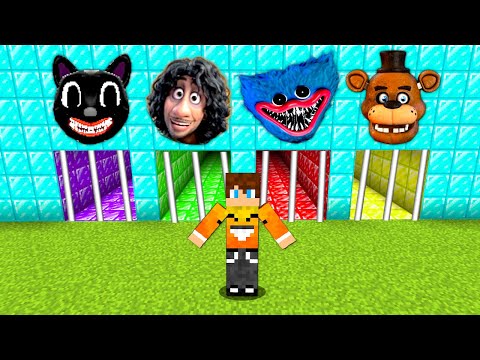 NIE WYBIERZ ZŁEGO DIAMENTOWEGO WIĘZIENIA w Minecraft! Huggy Wuggy, Encanto, Freddy, Cartoon Cat