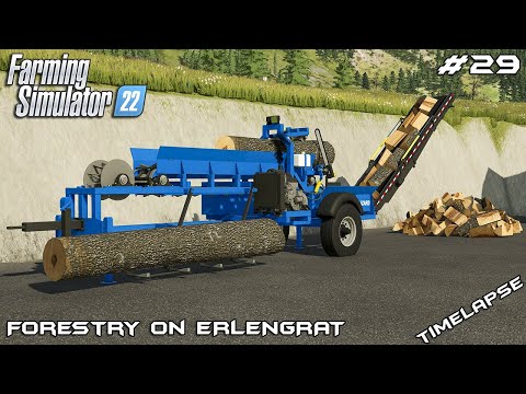 Splitting LOGS with FIREWOOD PROCESSOR | Forestry on ERLENGRAT | Farming Simulator 22 | Episode 29