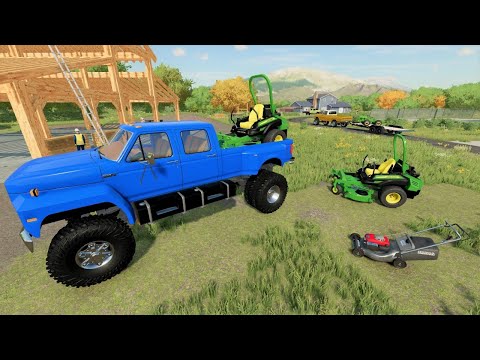 Starting Lawn business with one push mower | Farming Simulator 22