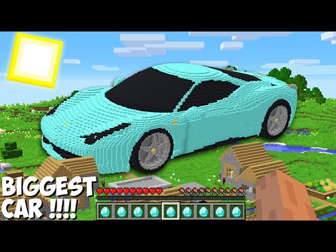Who PARKED THE BIGGEST DIAMOND SUPER CAR NEAR THE VILLAGE in Minecraft ? HUGE DIAMOND CAR !