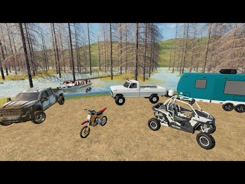 Camping in a abandoned swamp | Farming Simulator 19 camping and mudding