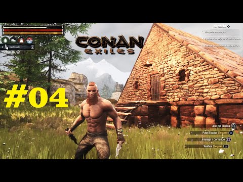 CONAN EXILES: #04 O BARRACO JA ESTÁ DE PÉ, TAMBÉM O BAÚ DA ALEGRIA #CONANEXILES