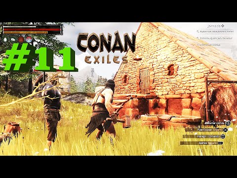 CONAN EXILES: #11 SECADORA, FARMANDO NA TRANSIÇÃO DO NORTE NO CLIMA DE SOBREVIVÊNCIA