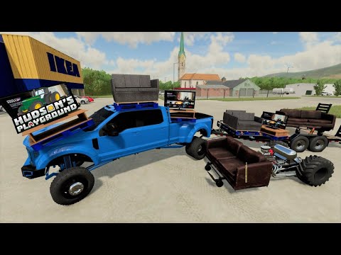 Delivering furniture to Millionaire and crashing his race car | Farming Simulator 22