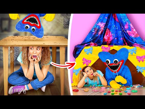 DIY Secret Room Under the Table *Hide from Huggy Wuggy* TikTok Hacks and Gadgets