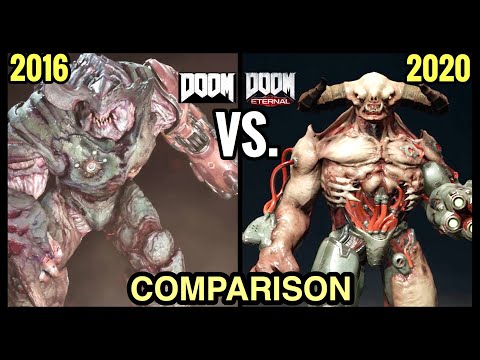 Doom vs Doom Eternal Enemy Comparison & Glory Kills Comparison!