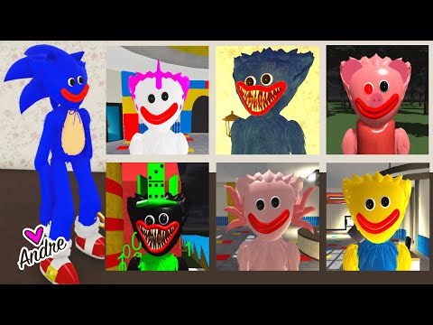 Encuentro a HUGGY WUGGY SONIC y a HUGGY WUGGY HACKER en POPPY PLAYTIME MORPHS | Andre se hace gamer